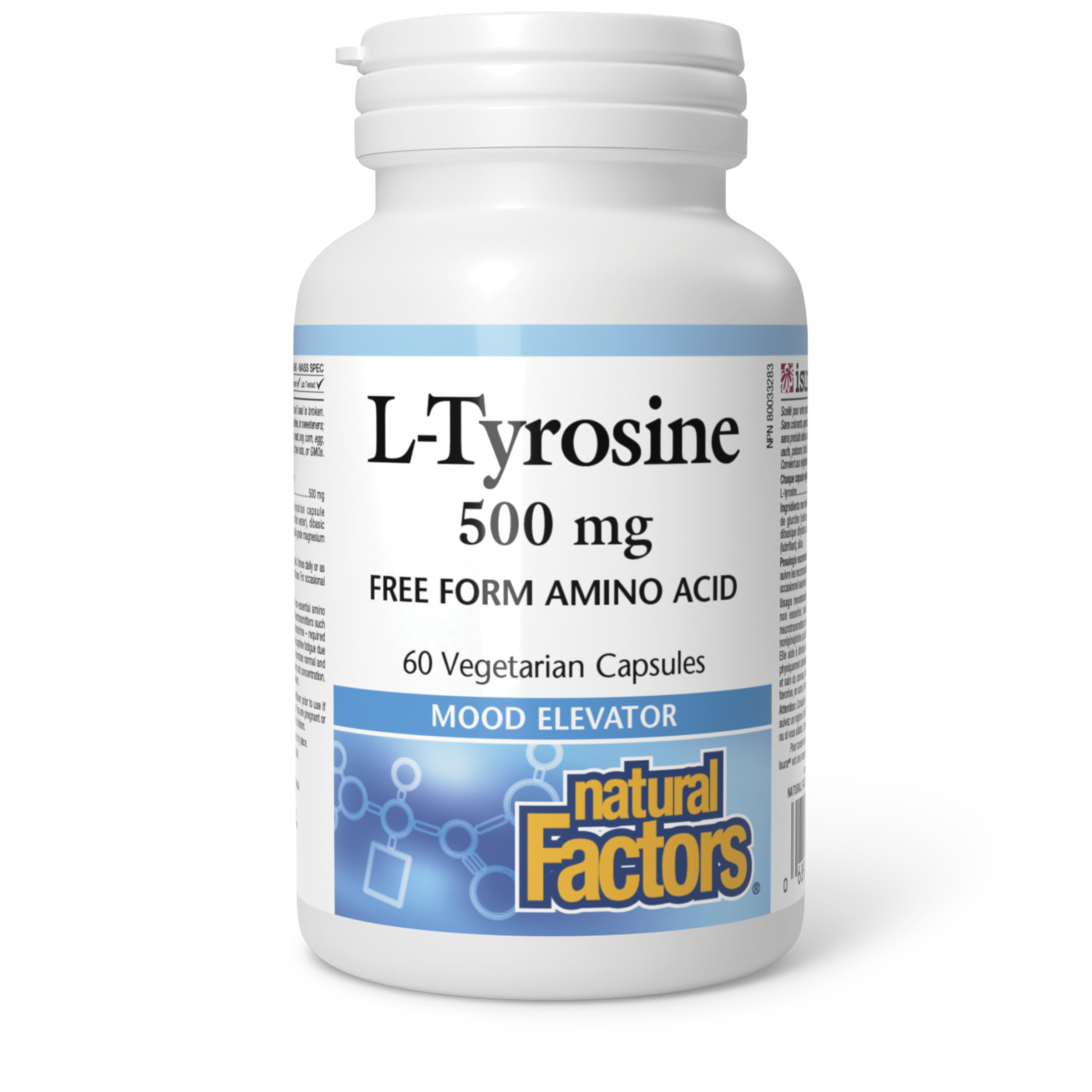 Natural Factors L-Tyrosine 500 mg 60 Vegetarian Capsules - Nutrition ...