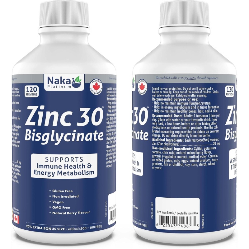 Zinc Bisglycinate 600ml Naka